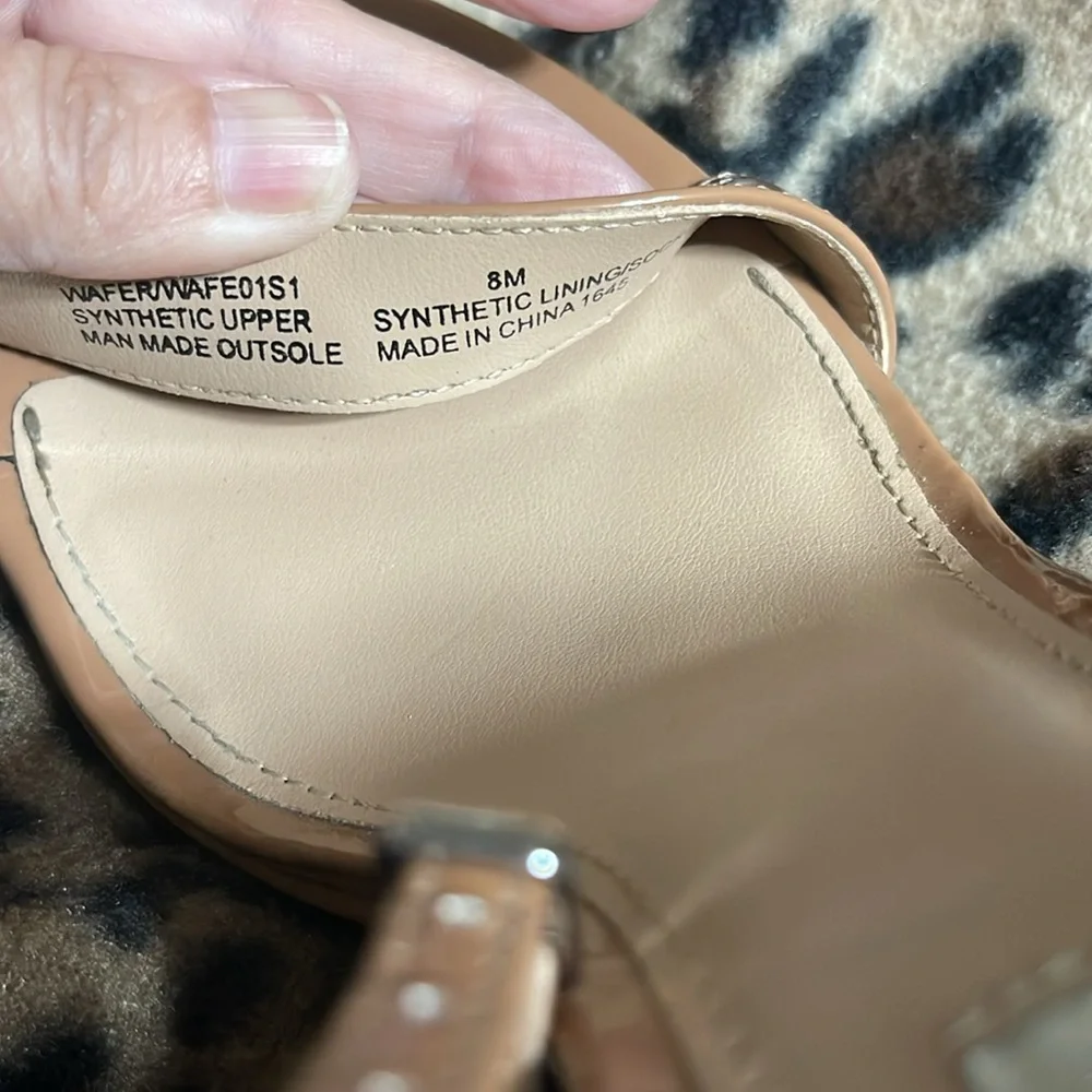 Steve Madden+ WAFER TAN PATENT+👠 Stiletto ‎ Size 8 sb